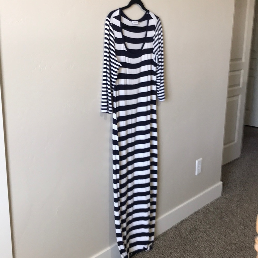 Calvin Klein Striped Maxi Dress
